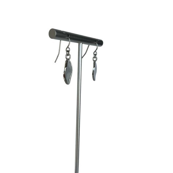 Necklace and Ear Set, Silver Tone, 3 Strand Illusion, Flat Bead, 16"-20" - Picture 9 of 10